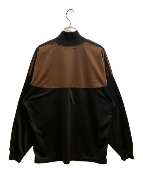 adidas（アディダス）adidas (アディダス) ハーフジップトラックジャケット ブラック×ブラウン サイズ:Ｓの古着・服飾アイテム