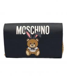 MOSCHINO×PLAY BOY（モスキーノ×プレイボーイ）の古着「チェーンショルダーバッグ」｜ブラック