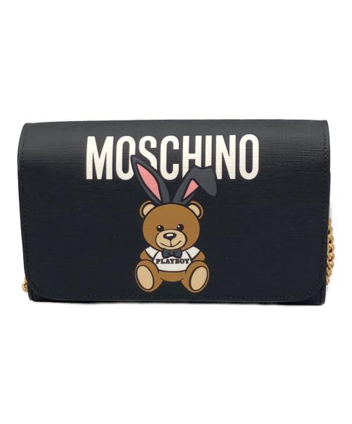 MOSCHINO（モスキーノ）MOSCHINO (モスキーノ) PLAY BOY (プレイボーイ) チェーンショルダーバッグ ブラックの古着・服飾アイテム