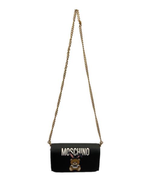 MOSCHINO（モスキーノ）MOSCHINO (モスキーノ) PLAY BOY (プレイボーイ) チェーンショルダーバッグ ブラックの古着・服飾アイテム