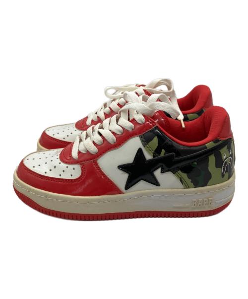 A BATHING APE（アベイシングエイプ）A BATHING APE (アベイシングエイプ) BAPE STA シャークカモ レッド サイズ:SIZE 23.5cmの古着・服飾アイテム