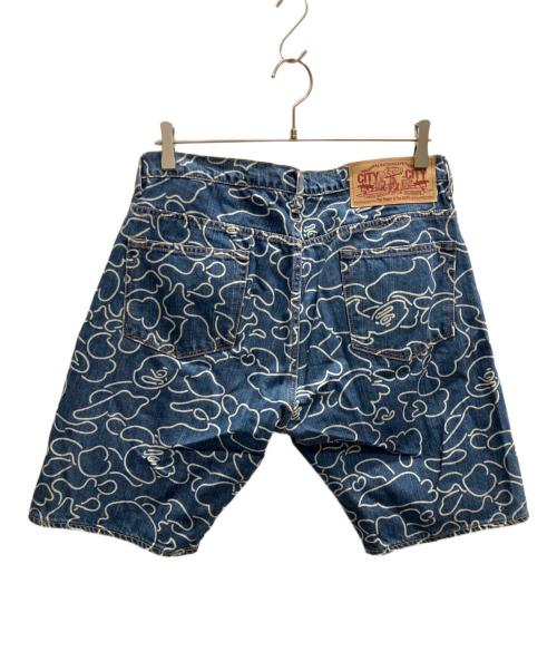 A BATHING APE（アベイシングエイプ）A BATHING APE (アベイシングエイプ) デニムハーフパンツ ネイビー サイズ:Мの古着・服飾アイテム