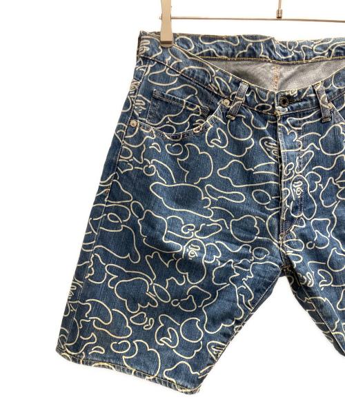 A BATHING APE（アベイシングエイプ）A BATHING APE (アベイシングエイプ) デニムハーフパンツ ネイビー サイズ:Мの古着・服飾アイテム