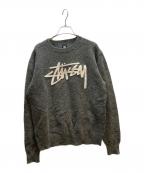 stussyステューシー）の古着「金タグ　厚手ニット」｜グレー