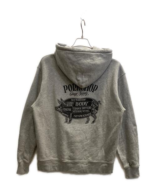 PORK CHOP（ポークチョップ）PORK CHOP (ポークチョップ) ジップパーカー グレー サイズ:Мの古着・服飾アイテム