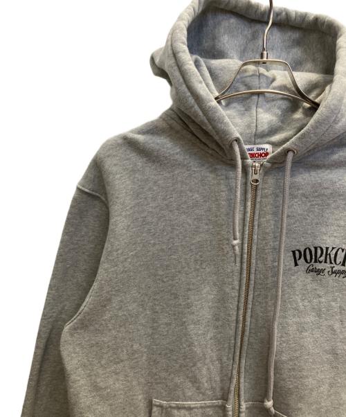 PORK CHOP（ポークチョップ）PORK CHOP (ポークチョップ) ジップパーカー グレー サイズ:Мの古着・服飾アイテム