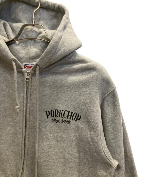 PORK CHOP（ポークチョップ）PORK CHOP (ポークチョップ) ジップパーカー グレー サイズ:Мの古着・服飾アイテム