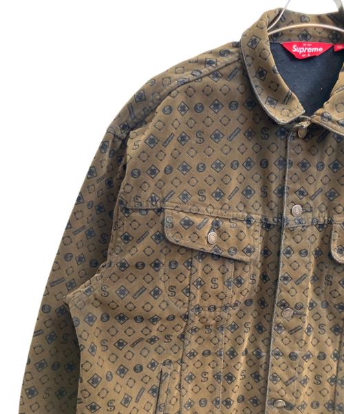 SUPREME（シュプリーム）SUPREME (シュプリーム) Flocked Denim Trucker Jacket オリーブ サイズ:Ｌの古着・服飾アイテム