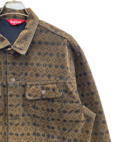 SUPREME（シュプリーム）SUPREME (シュプリーム) Flocked Denim Trucker Jacket オリーブ サイズ:Ｌの古着・服飾アイテム