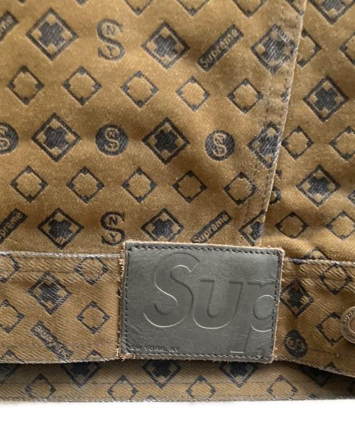 SUPREME（シュプリーム）SUPREME (シュプリーム) Flocked Denim Trucker Jacket オリーブ サイズ:Ｌの古着・服飾アイテム