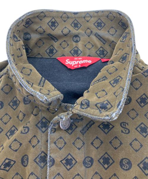 SUPREME（シュプリーム）SUPREME (シュプリーム) Flocked Denim Trucker Jacket オリーブ サイズ:Ｌの古着・服飾アイテム