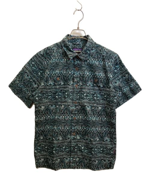 Patagonia（パタゴニア）Patagonia (パタゴニア) 半袖シャツ ブラック×ブルー サイズ:Ｓの古着・服飾アイテム