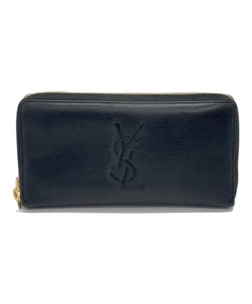 Yves Saint Laurent（イヴサンローラン）Yves Saint Laurent (イヴサンローラン) ロゴラウンドファスナー長財布 ブラックの古着・服飾アイテム