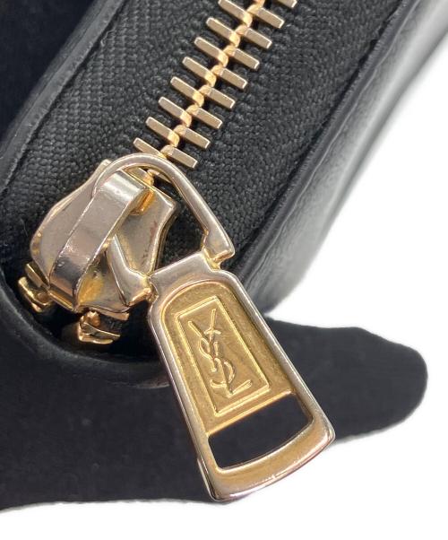 Yves Saint Laurent（イヴサンローラン）Yves Saint Laurent (イヴサンローラン) ロゴラウンドファスナー長財布 ブラックの古着・服飾アイテム