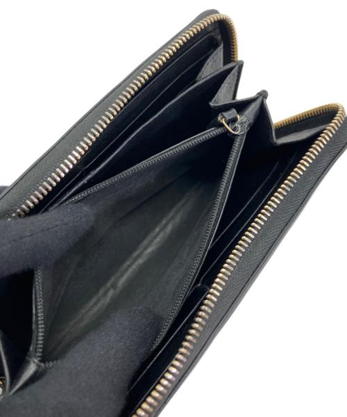 Yves Saint Laurent（イヴサンローラン）Yves Saint Laurent (イヴサンローラン) ロゴラウンドファスナー長財布 ブラックの古着・服飾アイテム