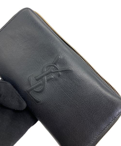 Yves Saint Laurent（イヴサンローラン）Yves Saint Laurent (イヴサンローラン) ロゴラウンドファスナー長財布 ブラックの古着・服飾アイテム
