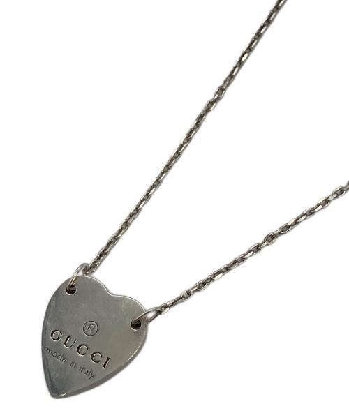 GUCCI（グッチ）GUCCI (グッチ) トレードマークハートペンダントネックレス シルバーの古着・服飾アイテム