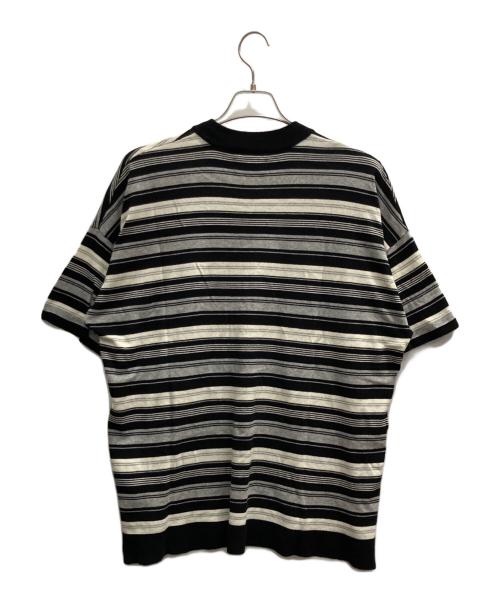 BALLAST ARK（バラストアーク）BALLAST ARK (バラストアーク) MULTI BORDER COTTON KNIT TEE ブラック×グレー サイズ:Ｌの古着・服飾アイテム