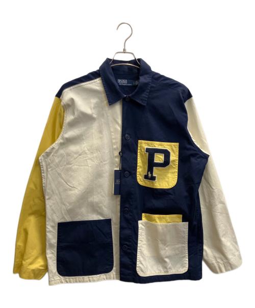 POLO RALPH LAUREN（ポロ・ラルフローレン）POLO RALPH LAUREN (ポロ・ラルフローレン) イニシャルシャツ イエロー×ネイビー サイズ:Ｌの古着・服飾アイテム