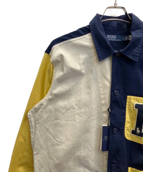 POLO RALPH LAUREN（ポロ・ラルフローレン）POLO RALPH LAUREN (ポロ・ラルフローレン) イニシャルシャツ イエロー×ネイビー サイズ:Ｌの古着・服飾アイテム