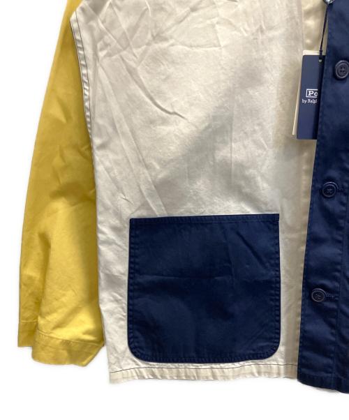 POLO RALPH LAUREN（ポロ・ラルフローレン）POLO RALPH LAUREN (ポロ・ラルフローレン) イニシャルシャツ イエロー×ネイビー サイズ:Ｌの古着・服飾アイテム