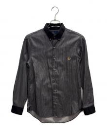 FRED PERRY（フレッドペリー）の古着「ストライプ長袖シャツ」｜ブラック
