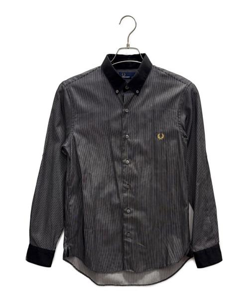 FRED PERRY（フレッドペリー）FRED PERRY (フレッドペリー) ストライプ長袖シャツ ブラック サイズ:Мの古着・服飾アイテム