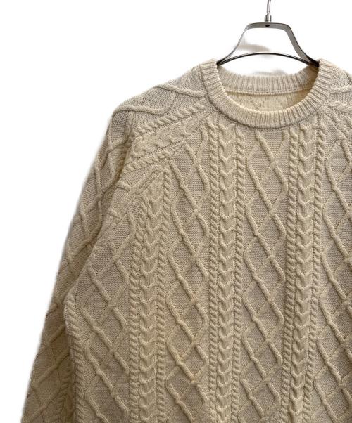 FreshService（フレッシュサービス）FreshService (フレッシュサービス) SHETLAND WOOL x SOLOTEX® TECH FISHERMAN SWEATER アイボリー サイズ:Мの古着・服飾アイテム