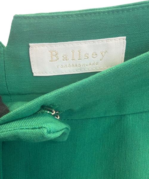 BALLSEY（ボールジィ）BALLSEY (ボールジィ) タックストレートパンツ グリーン サイズ:Ｓの古着・服飾アイテム