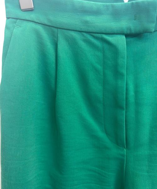 BALLSEY（ボールジィ）BALLSEY (ボールジィ) タックストレートパンツ グリーン サイズ:Ｓの古着・服飾アイテム