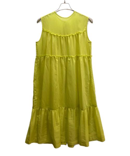 BALLSEY（ボールジィ）BALLSEY (ボールジィ) シアードビー フロンタブルティアードワンピース ライムイエロー サイズ:Ｓの古着・服飾アイテム