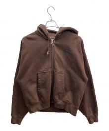 NIKE×stussy（ナイキ×ステューシー）の古着「WASHED FLEECE ZIP HOODIE パーカー」｜ブラウン