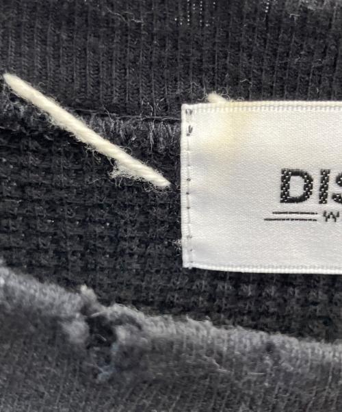 DISCOVERED（ディスカバード）DISCOVERED (ディスカバード) ビッグシルエットダメージワッフルカットソー ロンT ブラック サイズ:1の古着・服飾アイテム