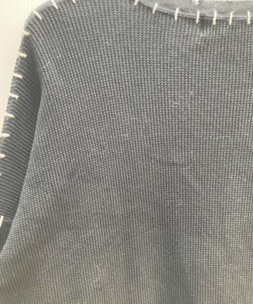 DISCOVERED（ディスカバード）DISCOVERED (ディスカバード) ビッグシルエットダメージワッフルカットソー ロンT ブラック サイズ:1の古着・服飾アイテム