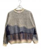 son of the cheese（サノバチーズ））の古着「21AW Water KNIT モヘア混厚手ニット」｜グレー×ブルー