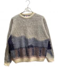 son of the cheese（（サノバチーズ））の古着「21AW Water KNIT モヘア混厚手ニット」｜グレー×ブルー