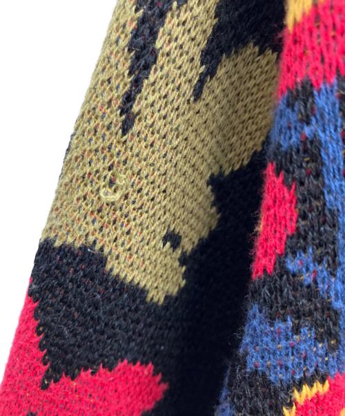 DISCOVERED（ディスカバード）DISCOVERED (ディスカバード) 厚手カーディガン ブラック×レッド×イエロー×ブルー サイズ:1の古着・服飾アイテム