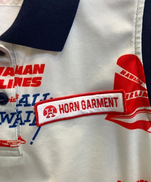 HORN GARMENT（ホーンガーメント）HORN GARMENT (ホーンガーメント) ゴルフウェア(トップス) アイボリー×ネイビー サイズ:Мの古着・服飾アイテム