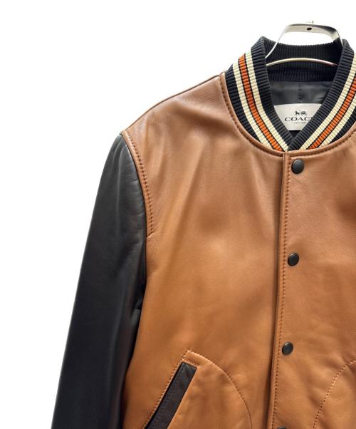 COACH（コーチ）COACH (コーチ) レザージャケット ブラック×ブラウン サイズ:Ｓの古着・服飾アイテム