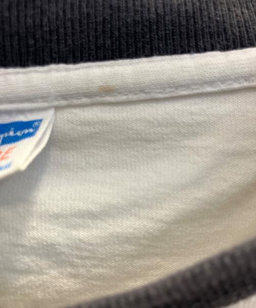 Champion（チャンピオン）Champion (チャンピオン) 半袖カットソー ホワイト×ブラック サイズ:Ｌの古着・服飾アイテム