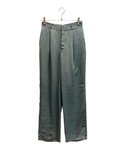 UNITED TOKYO（ユナイテッドトーキョー）UNITED TOKYO (ユナイテッドトーキョー) サテンタックストレートパンツ ミントグリーン サイズ:SIZE 3の古着・服飾アイテム