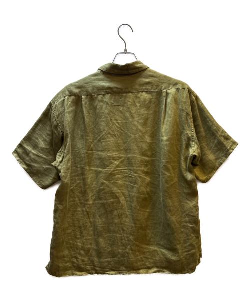 NIGEL CABOURN（ナイジェルケーボン）NIGEL CABOURN (ナイジェルケーボン) LINEN TWILL OPEN COLLAR SHIRT グリーン サイズ:48の古着・服飾アイテム