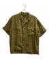 NIGEL CABOURN（ナイジェルケーボン）の古着「LINEN TWILL OPEN COLLAR SHIRT」｜グリーン