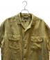 中古・古着 NIGEL CABOURN (ナイジェルケーボン) LINEN TWILL OPEN COLLAR SHIRT グリーン サイズ:48：12000円