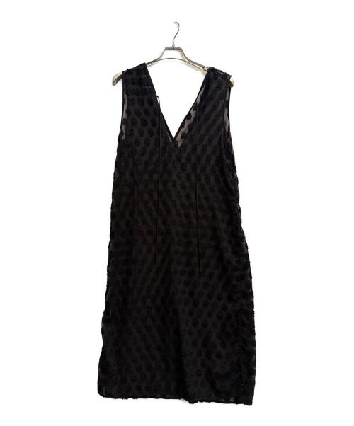 UNITED ARROWS（ユナイテッドアローズ）UNITED ARROWS (ユナイテッドアローズ) シアーラメジャガードワンピース ブラック サイズ:フリーの古着・服飾アイテム