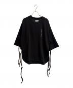 SHAREEFシャリーフ）の古着「GEORGETTE JQ SIDE SLIT BIG-T」｜ブラック