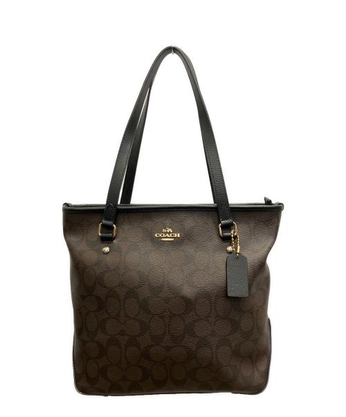COACH（コーチ）COACH (コーチ) シグネチャーハンドバッグ ブラウンの古着・服飾アイテム