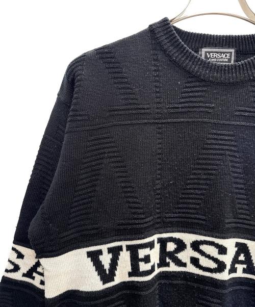 VERSACE（ヴェルサーチェ）VERSACE (ヴェルサーチェ) 厚手ニット ブラック サイズ:不明の古着・服飾アイテム