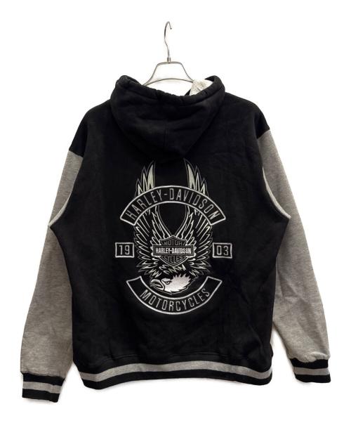 HARLEY-DAVIDSON（ハーレーダビッドソン）HARLEY-DAVIDSON (ハーレーダビッドソン) パーカー ブラック×グレー サイズ:Мの古着・服飾アイテム