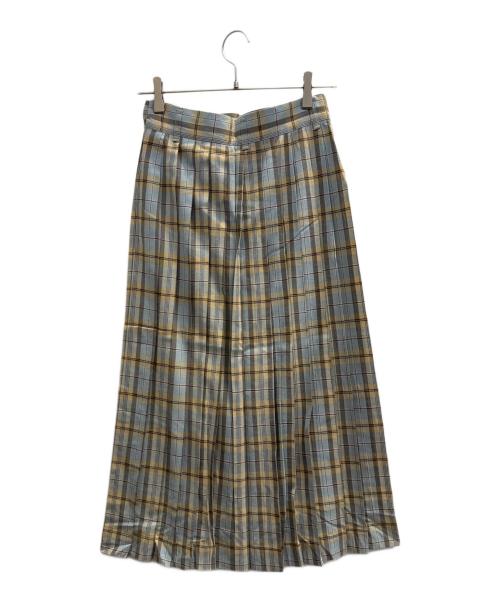 ISSEY MIYAKE（イッセイミヤケ）ISSEY MIYAKE (イッセイミヤケ) PAN230　プリーツスカート オレンジ×スカイブルー サイズ:Мの古着・服飾アイテム